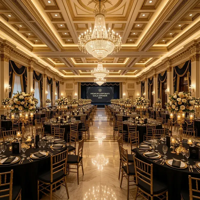 High-end corporate function and EOFY party venue styling in Victoria