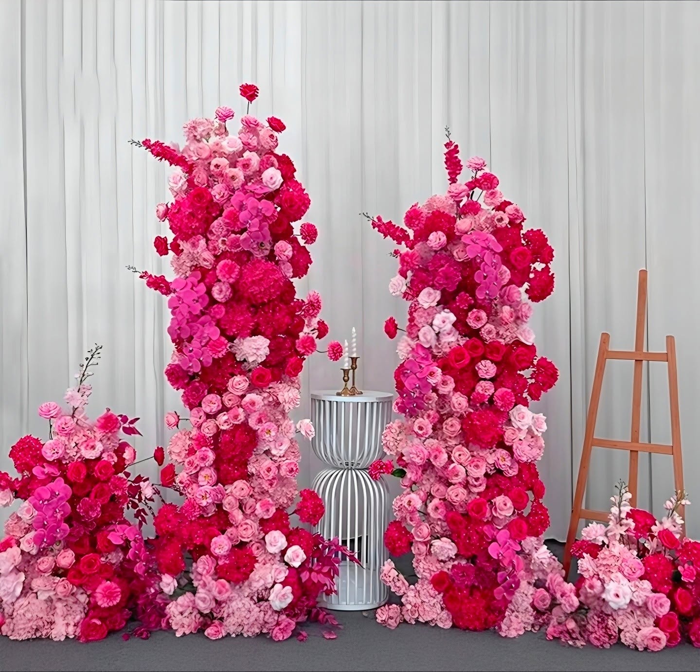 Pink Floral Pillars