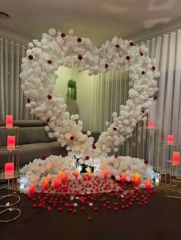 White Heart Floral Arch